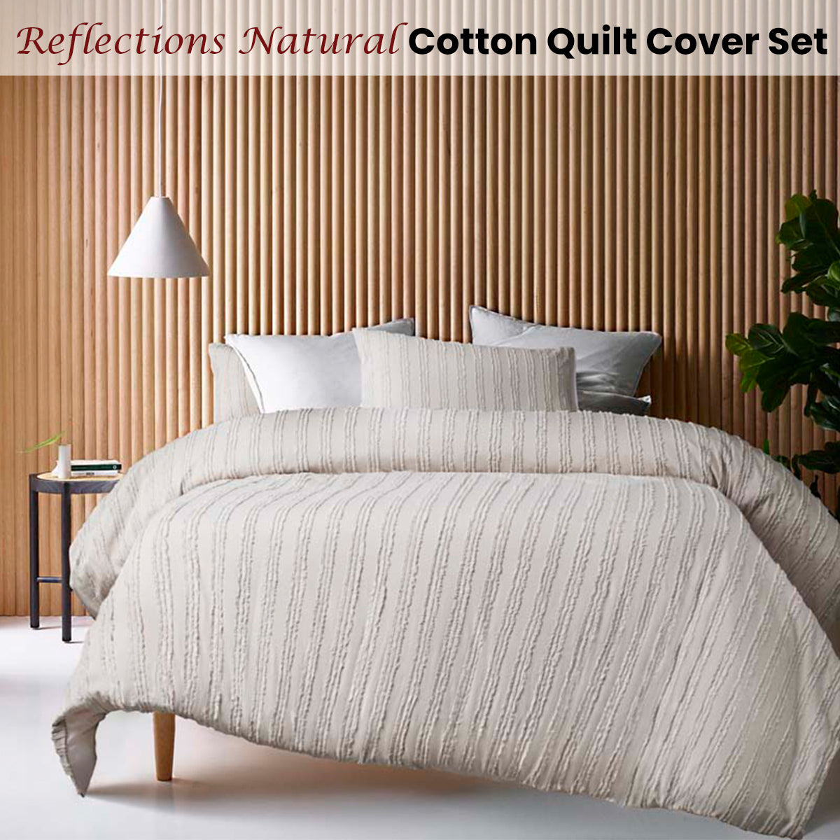 Reflections Natural Cotton Quilt Cover Set | Single